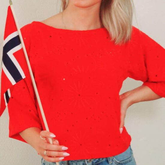 Topp med trekvart ermer
