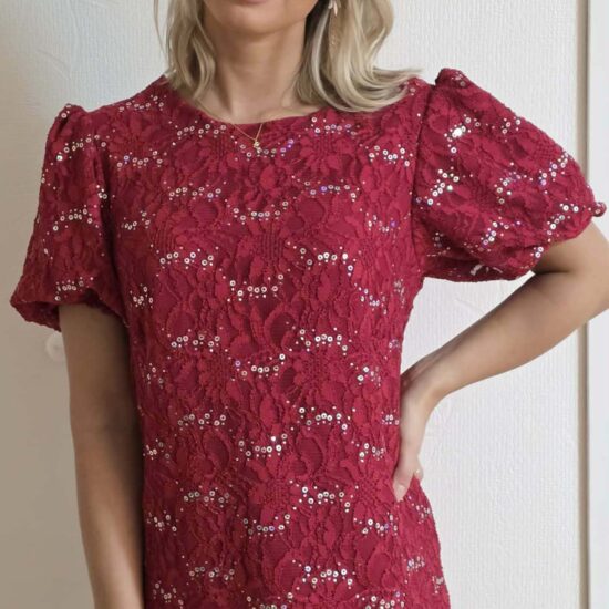 Festlig Blonde Kjole med glitter